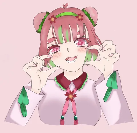 花と笑顔のほんわか感