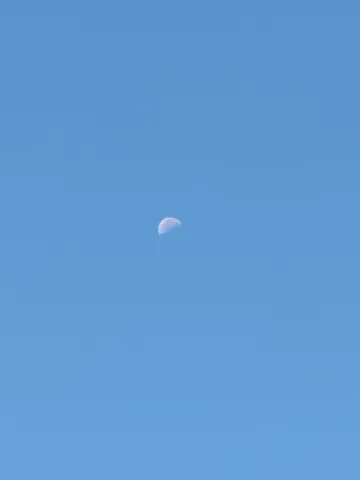青空に浮かぶ半月