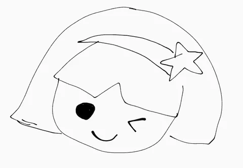 キュートなウィンク顔と星の飾り