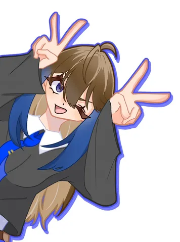 元気いっぱいのピースサイン