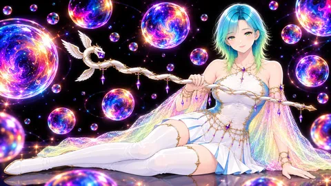 虹色の宇宙を渡る白い杖