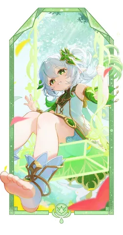 輝く緑の中で揺れる笑顔