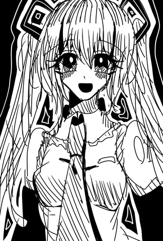 モノクロームの少女、甘い表情