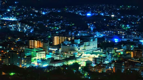 都会の夜景、光の絨毯