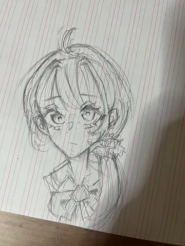 鉛筆が奏でる、少女の柔らかな表情