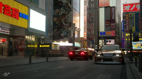 ネオンが眩しい、秋葉原の夜景ドライブ