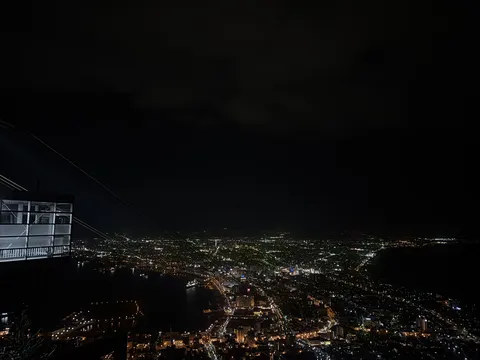 煌めく街と湾の夜景