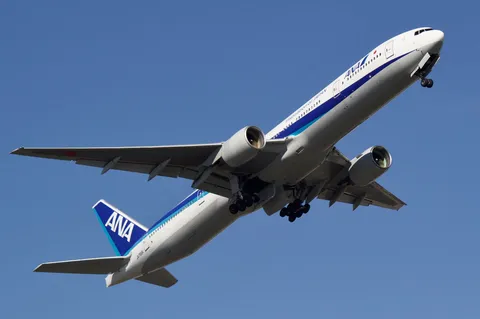 青空を切り裂くANAの雄姿