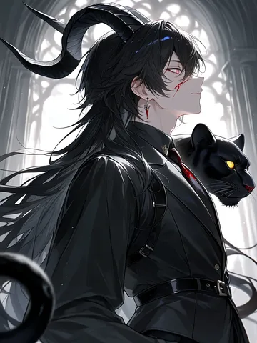 黒猫と角を持つ影の支配者