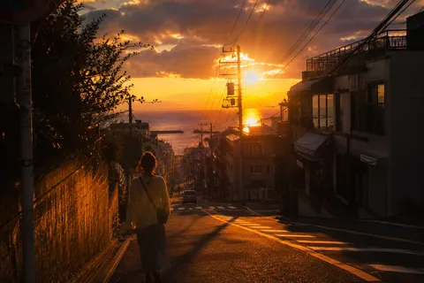 黄金に輝く帰り道