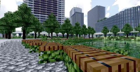 ピクセルアートな都会のオアシス