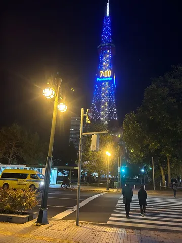 きらめくタワーが彩る夜の街