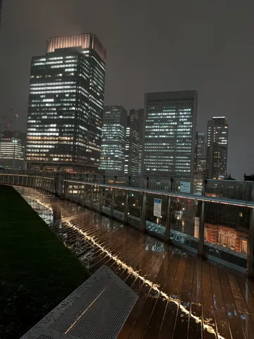 雨夜の都市、光の道標