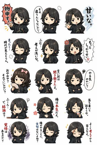 黒髪の思考が回る一枚