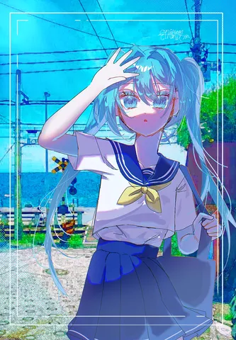 青い街角のひと休み
