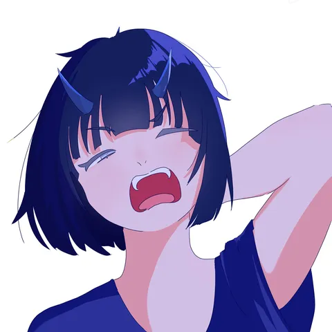 鬼っ子のあくび、まどろみの一瞬