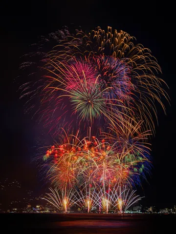 夜空に広がる花火の輪舞