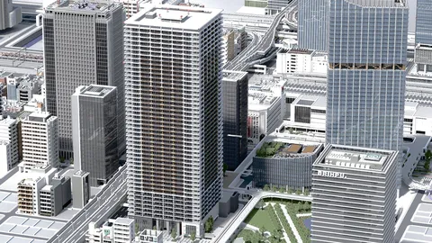 ミニチュア都市の建築群