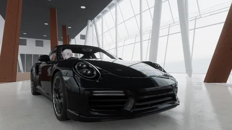 漆黒の車と洗練された空間