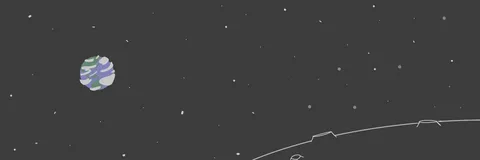宇宙に浮かぶ地球と月面