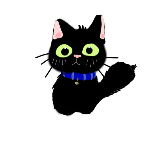 見つめる黒猫、鮮やかな瞳