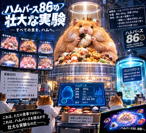 巨大ハムスターの大皿実験