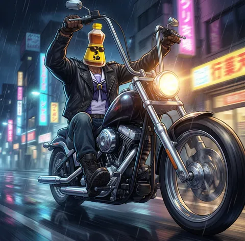 雨夜を駆ける瓶ライダー