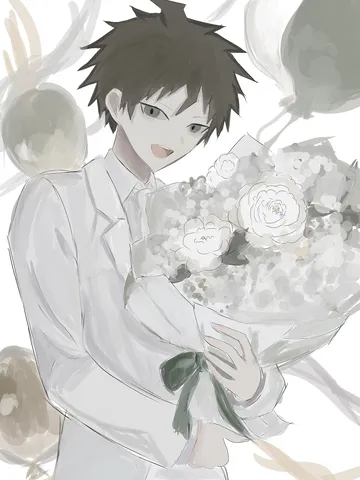 華やかな花束とクールな彼