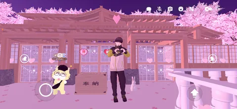 桜舞う縁結びスポット