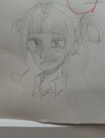 鉛筆が描いた、憂いを帯びた表情