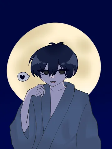 月夜に佇む、憂いを帯びた姿