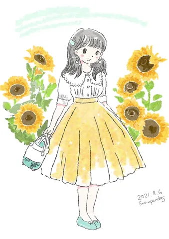 夏色コーデでひまわり独占！