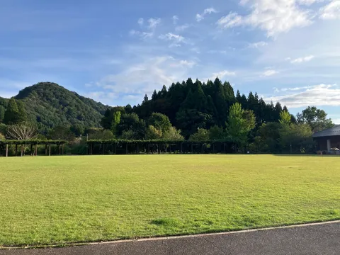 風と緑が広がる静かな広場