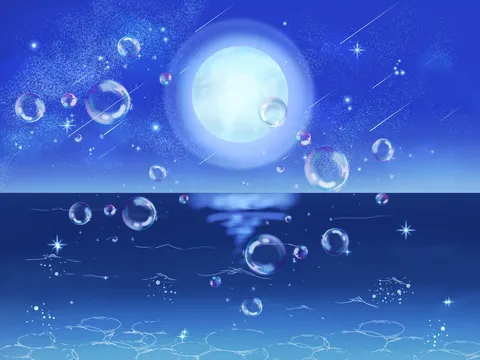 泡と星空、海への誘い