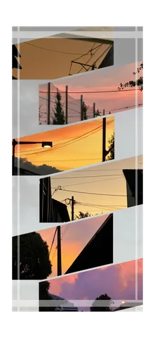 夕焼けと電線、街の断片