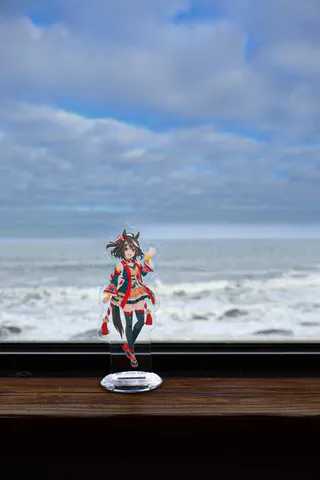 海岸で波と戯れるアクリルスタンド