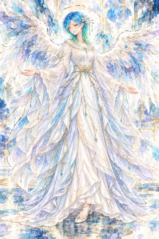 翼と水の天使の幻想