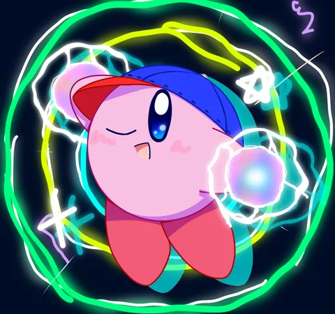 ネオンに輝くカービィ