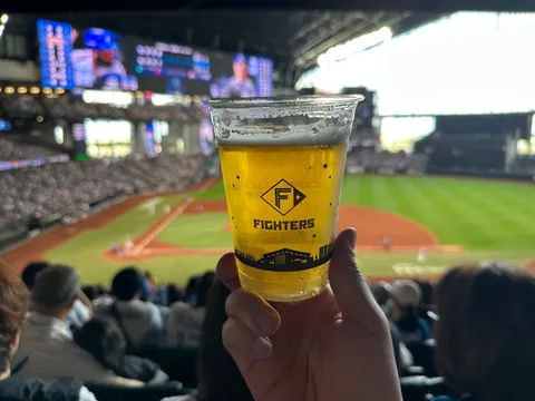 応援とビール、最高のひととき