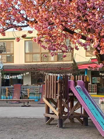 春色の遊具と園舎