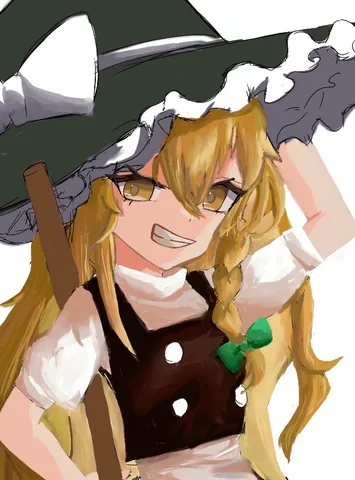 少女の魔女帽子と箒