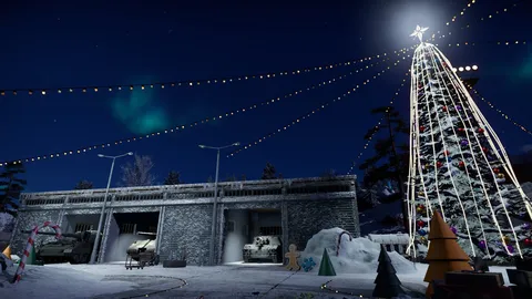 雪夜に浮かぶ光のツリー