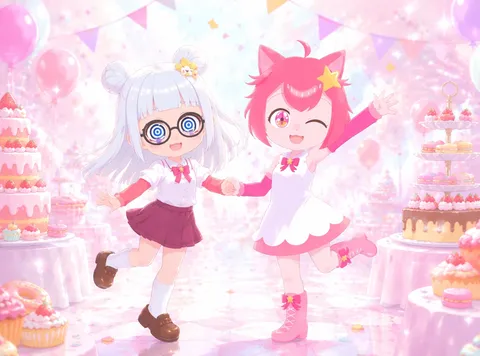 あめとめぐ(ちょっとめぐの目が怖くなってしまいました)