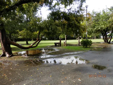 雨上がりの公園の静けさ