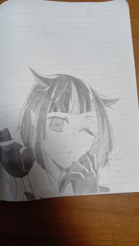 鉛筆で描く、アニメ風の横顔