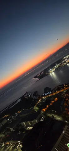 夜景と夕焼けと、上空監視の目？