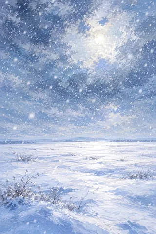 雪原にほどける光