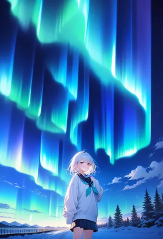 北の空を染める光の幕