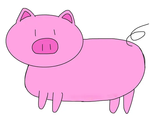 ふわりと可愛いピンクの豚