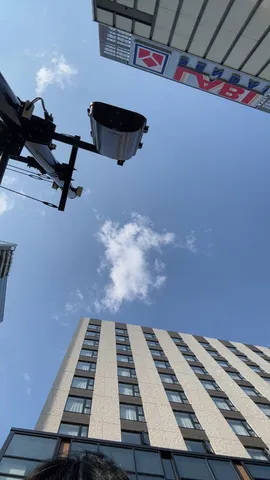 見上げた先の都会の景色